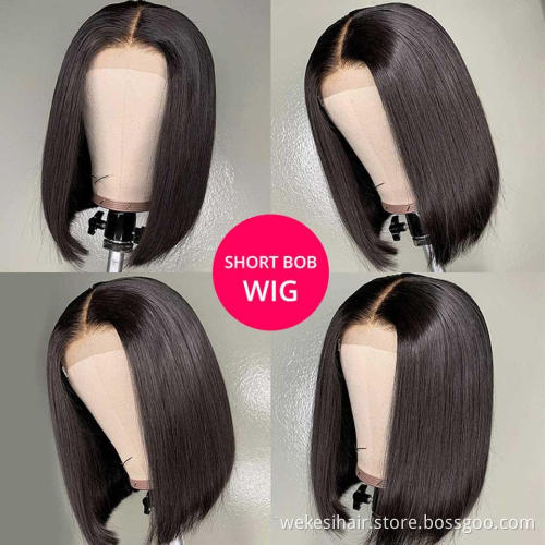Good Quality Lace Frontal Bob Wig Brazilian Human Hair Straight Bob Double Drawn 13*4 Lace Front Short Bob Wig Mink Human Hair